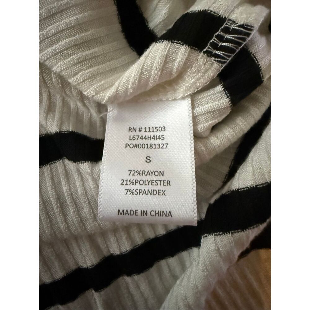 Cato Black White Striped Tie Front Cardigan Top Size S NWT - Picture 11 of 11